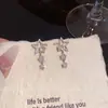Pendientes de Borla con Estrella de Zircón Super Brillantes Estilo Coreano para Mujer, Pendientes Elegantes de Lujo Ligero de Nicho de Gama Alta, Impresionantes Accesorios para Orejas