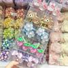 Luminoso Transparente Glitter Urso Coelho Flor Morango Laço Desenho Animado Infantil Anel de Cabelo Estudante Escola Primária Cabeça de Tendão de Borracha Corda