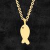 Collar de plata de ley S925 con diseño de lujo ligero y sencillo con forma de pez pequeño, versión coreana 740, cadena de clavícula de plata para mujer, venta al por mayor