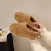 Nuevas pantuflas cálidas de lana de cordero 2026 para mujer, para usar en exteriores, pantuflas de algodón afelpado, estilo coreano, sin cordones, de suela gruesa