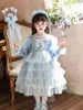 Vestido Nuevo de Elsa para Niñas y Otoño Vestido de Princesa Frozen Vestido de Pastel de Cumpleaños para Bebé