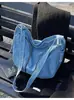 Bolsa Tote Personalizada com Toque Solto de Grande Capacidade Tendência Versátil Leve de Ombro Único Bolsa Transversal Jeans Casual Japonês para Mulheres