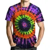 Camiseta de Manga Corta para Hombre Estilo Verano Y2 Impresión 3D Arcoíris Casual Holgada Cuello Redondo Transfronterizo Amazon para Hombre