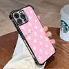 Producto de Exportación Más Vendido: Funda de Teléfono Floral Rosa a Cuadros Fresca y Sencilla Electrochapada para Apple 18 Pro, Funda con Airbag Anti-Caídas para 17