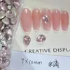 Arte de Uñas Punta Inferior Corazón Torcido Joyería de Diamantes Super Brillante Lujo Cristal Corazón de Melocotón Hacha Diamante Grande Rosa Decoración de Uñas Diamante de Amor