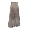 Jia Yi Ku 2026 Nuevos Jeans Estilo Motociclista Americano Estilo Desierto Resistentes Lavados Teñidos Sucios Personalizados Pantalones Anchos Sueltos