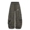 Pantalones de Cuadros Rectos de Cintura Media Sueltos para Hombre Estilo Calle 2025 Juveniles Modernos Casuales Largos Suministro al por Mayor 04