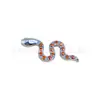 Pendiente de aleación de titanio F136 con forma de serpiente y circón G23 titanio rosca interna circón labio clavo lengua clavo cabeza de joyería perforada