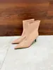 Botines de Tobillo para Mujer 2026 Otoño/Invierno Estilo Nuevo Puntiagudos Tacón de Aguja Estilo Europeo y Americano Patchwork Charol Botas de Moda
