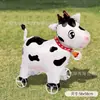 Balão de folha de alumínio com rodas para puxar, em formato de animal, brilhante, para feiras noturnas, barracas de rua, brinquedos infantis, atacado, produtos quentes de venda transfronteiriça