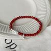 Año tras Año Pulsera Colgante de Bola Pequeña para Mujer Cuentas Redondas Rojas Personalidad Combinable Elegante Plata S925 Chapada