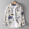 Camisa artística de manga larga estilo japonés para hombre, chaqueta casual versátil y moderna de corte holgado, personalizada con un toque de alta gama