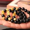 Pulsera de Ágata Agaron Obsidiana Pulsera de Ágata Imitación Piedra Negra Color Kubao 3D Pulsera de Agaron Chapada Eléctrica para Hombre