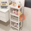 Estante de almacenamiento para baño e inodoro, estante de almacenamiento multicapa para cocina, estante de almacenamiento de plástico de pie para huecos de baño e inodoro