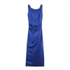 Comercio Exterior 2026 Otoño Nuevo Estilo Europeo y Americano Moda Femenina Sexy Satén de Seda Texturizado Vestido Plisado 4786110
