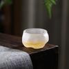 Taza de Té Pequeña de Estilo Japonés Vidrio Resistente al Calor Transparente Espesor Martillado Taza de Té Pequeña Tazón de Té Taza Maestra Juego de Té Kung Fu para el Hogar