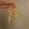 Pendientes de Borla de Trigo Metálicos Estilo Europeo y Americano Transfronterizos Pendientes de Botón de Moda Versátiles con Temperamento Pendientes de Diseño Nicho