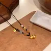 Fortuna y Prosperidad_ Nuevo Collar con Colgante de Calabaza de la Fortuna Estilo Chino para Mujer, Cadena para Clavícula de Lujo Ligero, Accesorio Versátil