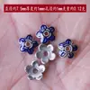 Bandeja de Flor Gotejante de Óleo Esmalte Azul Queimado Cloisonné Flor Lótus Contas Espaçadoras Capuchas para Montagem de Bijuterias Artesanais