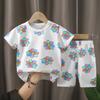 Roupa Infantil de Verão Conjunto de Íntimos Camiseta de Algodão Puro Infantil Meninos Meninas Bebê Bebê Manga Curta Shorts Macacão Peça Única Drop Shipping