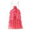 Estilo Europeo y Americano Comercio Exterior Venta al por Mayor Ropa de Mujer 2025 Verano Nuevo Sexy Vestido con Volantes Decorativos en Capas con Hombros Descubiertos