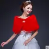 Vestido de novia, chal de lana para boda, cheongsam de invierno, vestido de dama de honor, chal de piel sintética, capa de otoño e invierno