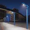 Luminária de Pátio em Perfil de Alumínio Solar em Forma de 7 Lâmpada de Rua para Jardim Externo Comunitário Impermeável Externa 3,5m Quadrada Lâmpada de Paisagem