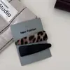 Otoño e Invierno Estampado de Leopardo Cuero Triángulo Pinza de Pelo Textura Pinza de Pelo Retro Pasador Moda Simple Pinza para Flequillo Pinza Lateral Accesorios para el Cabello