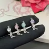 Clavo de Oreja Tornillo de Oreja Zirconia Estrella Luna Mariposa Dulce Fresco Pendientes Tridimensionales de Lujo Ligero para Mujer