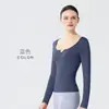 Roupas de Yoga de Manga Longa Feitas Sob Medida de Fábrica para Mulheres, Roupas Fitness de Secagem Rápida Justas, Tops Camisetas Esportivas para Corrida Transfronteiriça