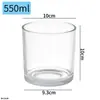 Taza de Vela de Aromaterapia Transparente para Casas de Huéspedes y Hoteles, Portavelas de Vidrio para Mejorar el Ambiente, Herramientas para Velas DIY, Taza de Vidrio Recta, Taza Vacía