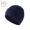 Gorro de punto para otoño e invierno con borde de punto, gorro de punto para deportes al aire libre, gorro cálido de color liso con forro polar, diseño simple de cúpula