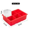 Bandeja de Hielo de Silicona Más Vendida de Fábrica Molde para Cubitos de Hielo de 6 Cavidades Bandeja de Hielo Cuadrada Fácil de Desmoldar Molde para Bandeja de Hielo para Whisky