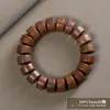 Sándalo Rojo de Hoja Pequeña, Sándalo Rojo Estrella Dorada Indonesio, Secuoya, Cuentas Budistas de Oración Coleccionables, Pulseras de Cuentas Redondas, Pulseras de Regalo, Suministro al por Mayor