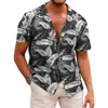 Camisa Hawaiana de Manga Corta con Estampado para Hombre de Verano Amazon Transfronterizo Fábrica de Origen Casual y Versátil