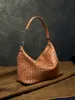 Bolso bandolera de piel de vaca, nuevo estilo navideño, bolso tejido de cuero genuino para mujer, bolso de hombro y axila de alta gama de gran capacidad