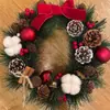 Kit de Manualidades Navideñas Estilo Rústico Americano, incluye materiales para hacer coronas, adecuado para jardines de infancia, floristerías y decoraciones de puertas interiores