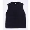 Chaleco sin mangas de algodón puro teñido con cera estilo americano lavado de 230 g para hombre, Camiseta de verano vintage de cuello redondo de peso pesado para hombre