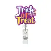 Soporte de Insignia Retráctil de Acrílico con Dibujos Animados de Fantasma y Gato Negro para Halloween Portatarjetas de Identificación de Enfermera Clip para Insignia