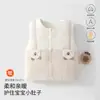 Colete Matelassê para Bebê Estilo Primavera e Outono Colete com Bolso de Ursinho Classe A Roupa Externa para Recém-Nascido Colete Quente