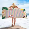 Toalha de Praia Retangular Redonda Tartaruga Esportes ao Ar Livre Toalha de Banho Sereia Acampamento na Praia Toalha Absorvente de Secagem Rápida