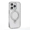 Funda de Soporte Invisible Adecuada para Apple 17 Pro Max, Funda Transparente con Soporte Magnético y Botón Dinámico para Cámara y Protección Antigolpes con Airbag