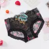 803 Calcinhas Bordadas Sexy para Mulheres, Transparentes de Renda Quente Baixa Cintura Algodão Puro Entrepernas