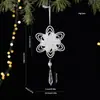 Nuevo Colgante de Plástico Blanco con Copos de Nieve Brillantes, Mariposa Árbol de Navidad Bolsa de Regalo Caramelo Colgante Pequeño Decoración de Carrillón de Viento