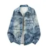 2026 Nova Camisa Tie-Dye de Manga Longa Masculina Estilo Coreano Marca Tendência Moda Solta Plus Size Casual Camisa Masculina