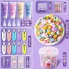 Pegamento en Crema Pasador de Cabello Casero Hecho a Mano Paquete de Materiales para Pasadores Guka Set Paquete de Accesorios Creativos Lindos para Niña