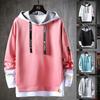 Sudadera falsa de dos piezas para hombre, primavera y otoño, nueva chaqueta con capucha de moda coreana, ropa para jóvenes y guapos estudiantes.