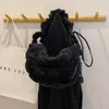 Bolso de Nube Plegado de Terciopelo Transfronterizo para Mujer, Bolso Peludo Nuevo, Estilo Coreano Casual Bolso Burbuja, Bolso de Hombro Cruzado, Bolso Dumpling