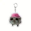 Chaveiro de Hamster Fofo em Acrílico Pingente para Celular Mochila Ornamento Estilo Laço Cruzado Estilo Chorando Nenhum