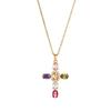 Collar de cristal con contraste de color cruzado de circonitas de colores súper llamativos, estilo dulce y fresco, diseño de nicho, cadena de clavícula personalizada para mujer